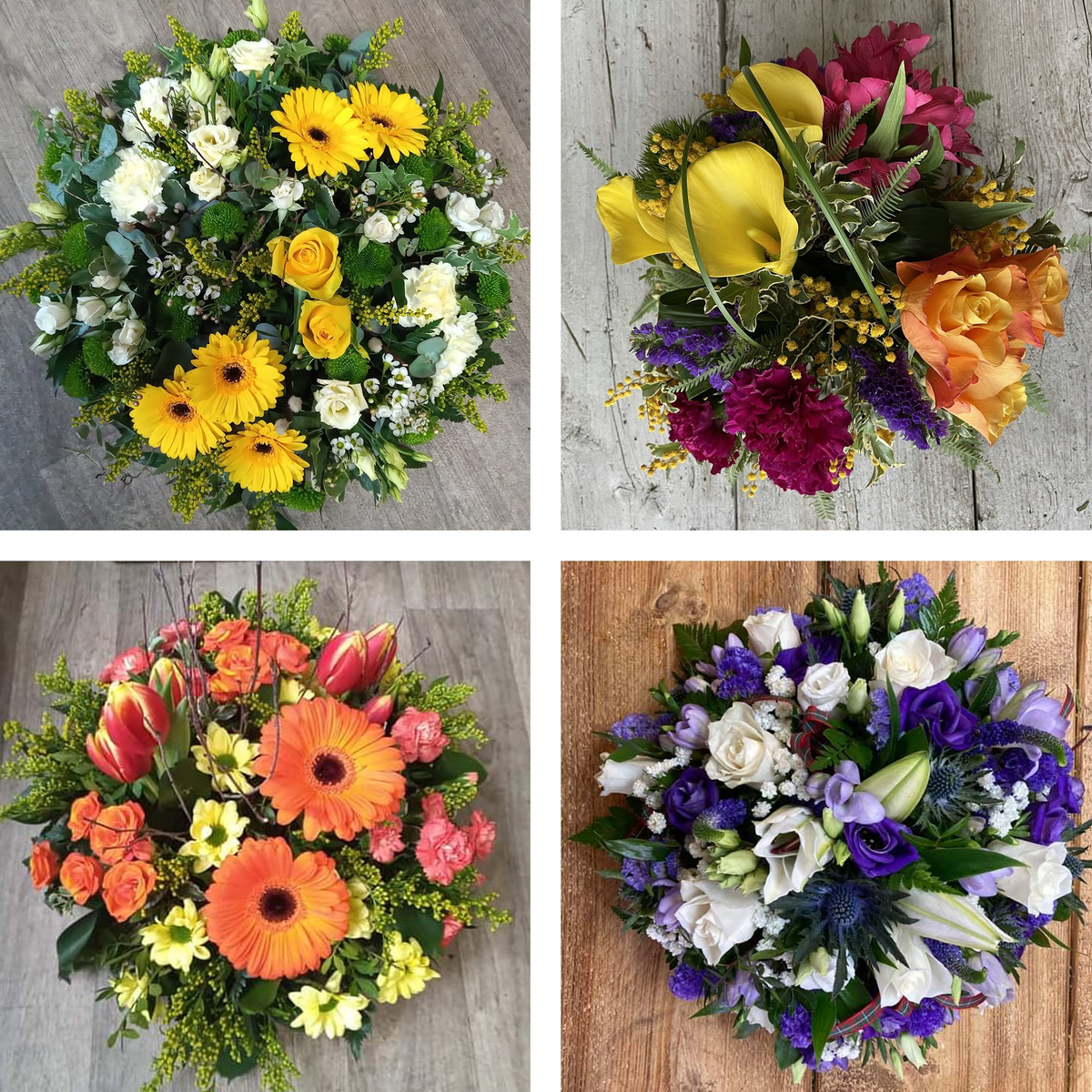 Every arrangement is unique and seasonal