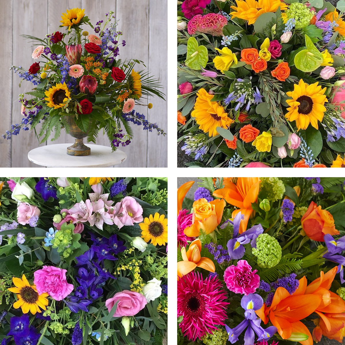 Every arrangement is unique and seasonal