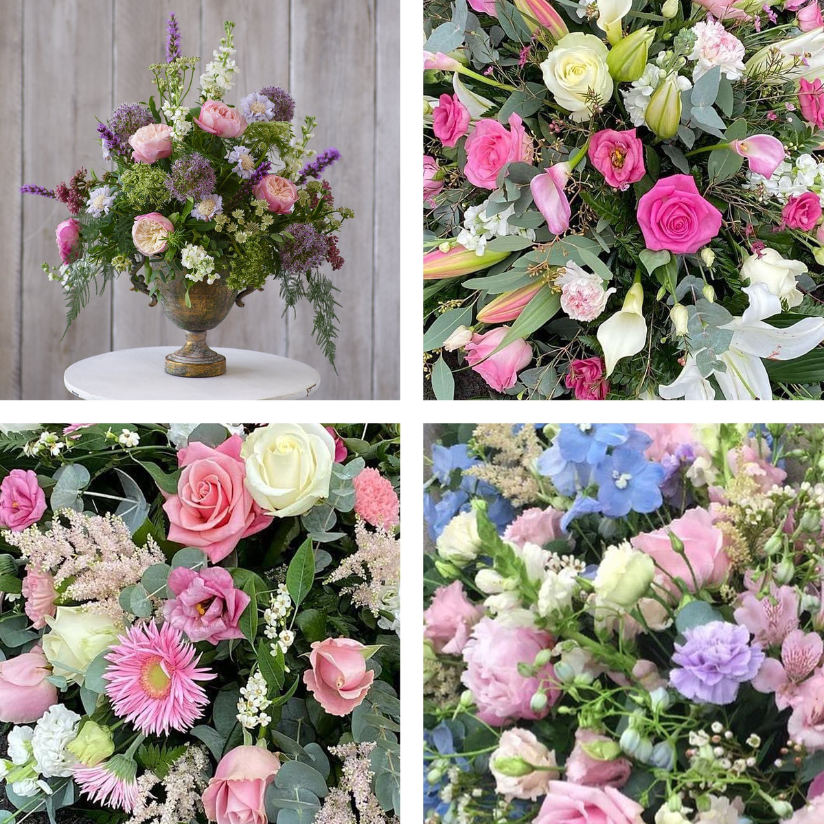 Every arrangement is unique and seasonal