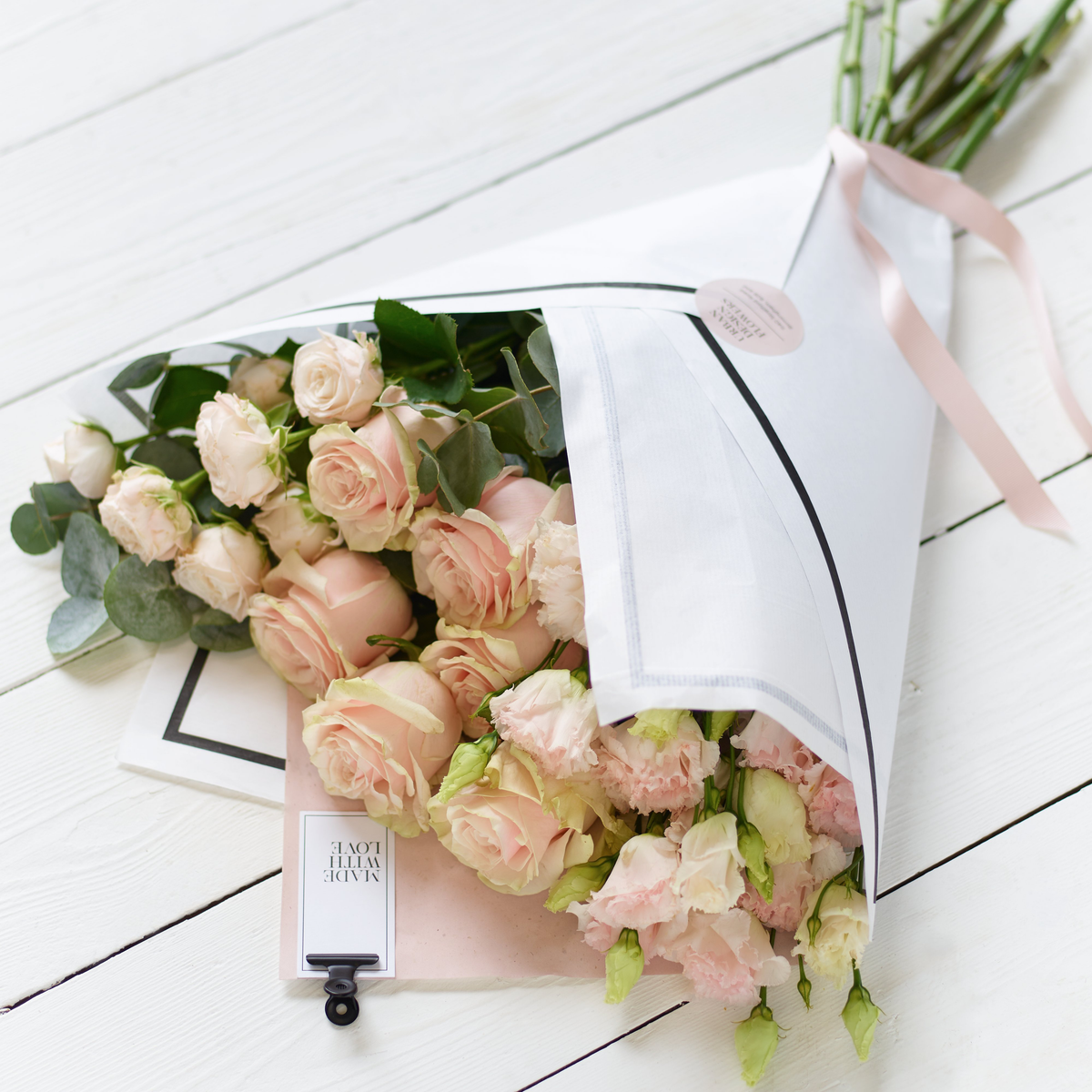 Image 1 of 4 of Beautifully Simple Pink Flower Wrap - Large
