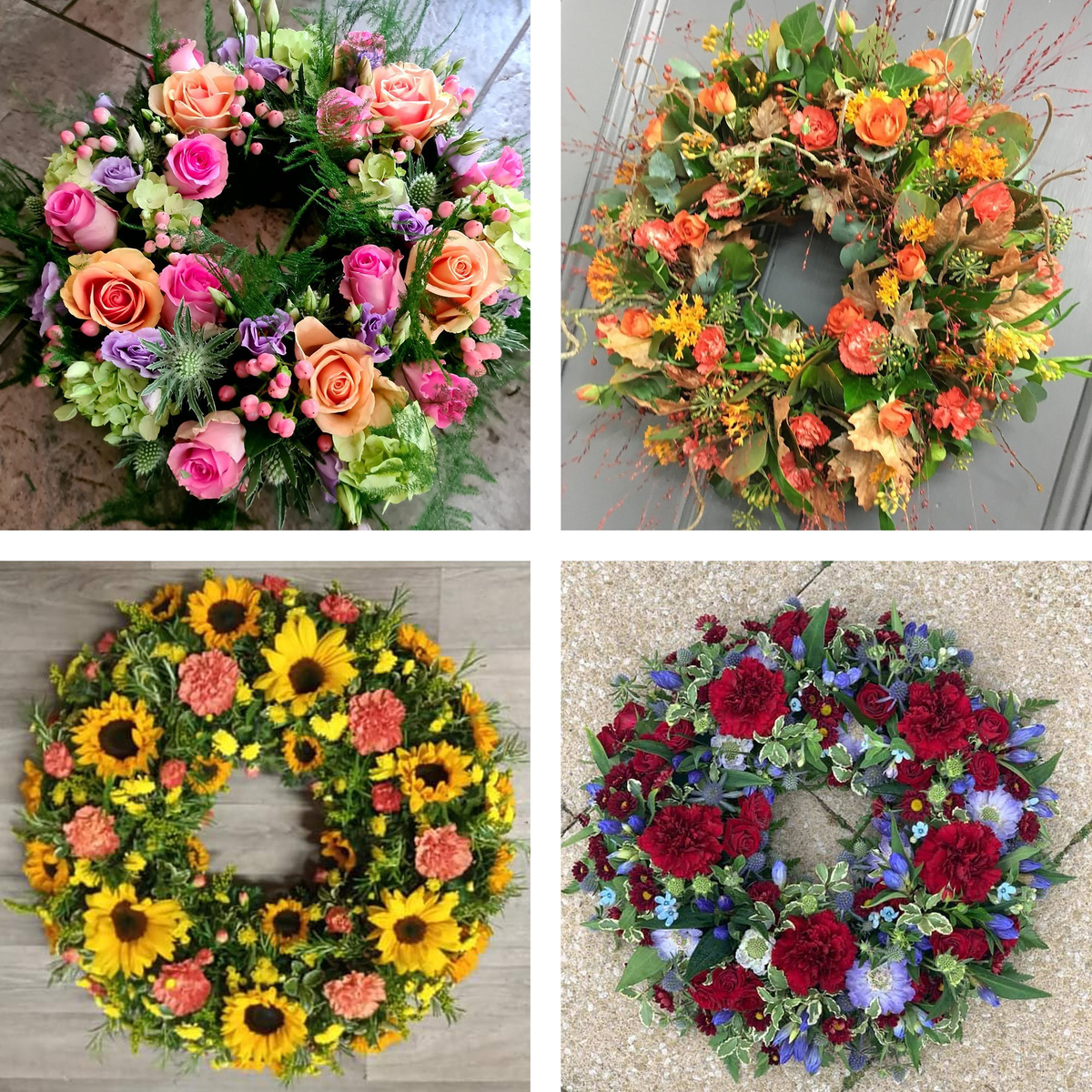 Every arrangement is unique and seasonal