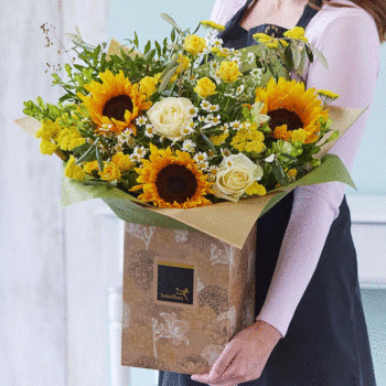 Yellow and white Sunflower Bouquet, Welch the Florist